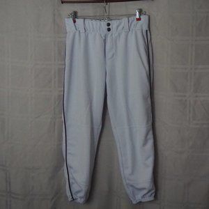 EvoShield Softball Pants: White with burgundy piping: Women's M